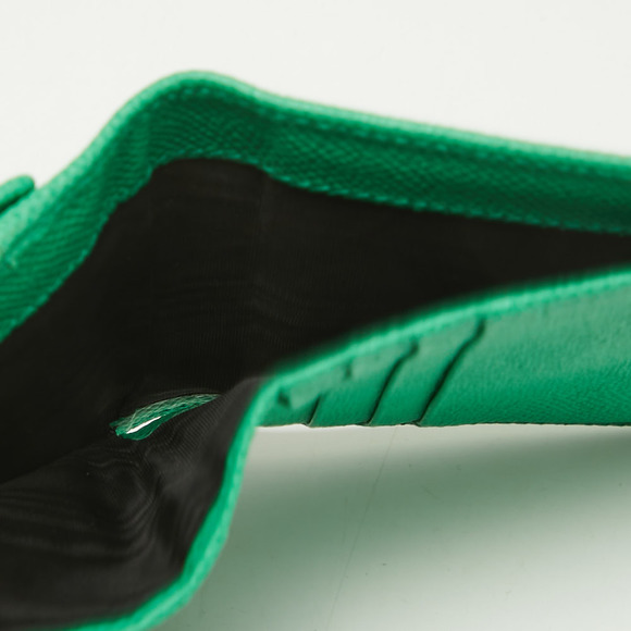 DOLCE & GABBANA Green Leather Trifold Compact Wallet - Picture 3 of 8